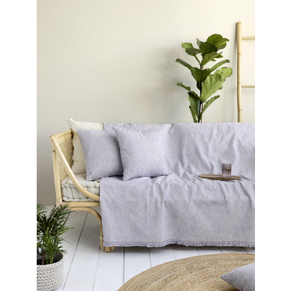 Four Seater Sofa Throw 180x350cm Cotton/ Polyester Nima Home Waves - Lilac 33662