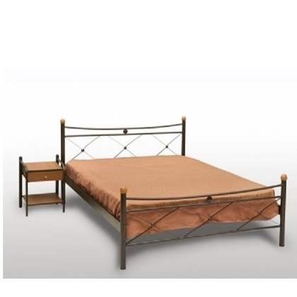 Κρεβάτι Μεταλλικό MetalFurniture Χιαστή 150x200 Με Επιλογή Χρώματος