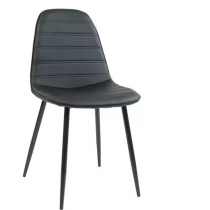 Καρέκλα Δείπνου PU Varossi Antonella Μαύρο 45.5x53x87cm