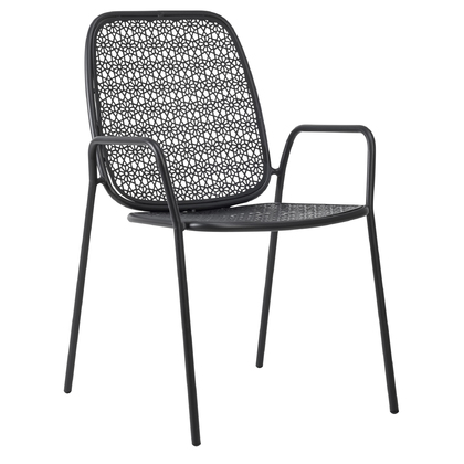 Καρέκλα Μεταλλική Varossi Latina Ανθρακί 56x60x88