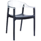 Καρέκλα Carmen Πολυκαρμπονική Μαύρο/ Διάφανο 49x53x79cm