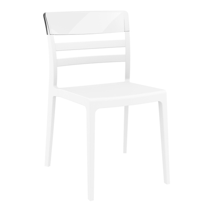 Καρέκλα Moon Πολυκαρμπονική Λευκό/ Διάφανο
