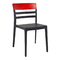 Chair Moon Polycarbonate Black/ Red Transparent