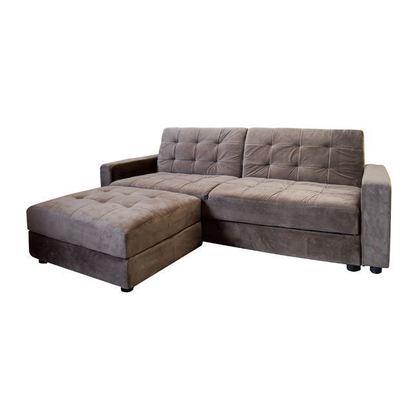 Καναπέ/Κρεβάτι(101x166 )+Σκαμπώ Ύφασμα Grey Brown Woodwell Ε9579,1 