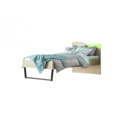 Κρεβάτι Παιδικό Ημίδιπλο Τόξο για στρώμα 110x190cm Δρυς-Λαχανί