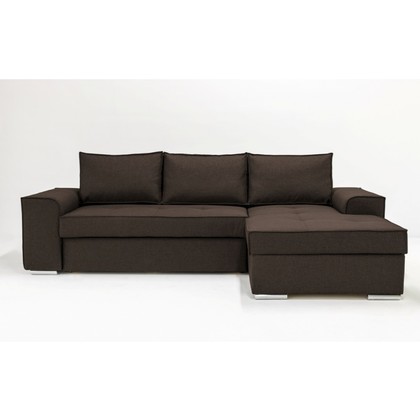 Γωνιακός καναπές κρεβάτι με αποθηκευτικό χώρο Epiplo World 271x163εκ. CORFU NV03 Καφέ