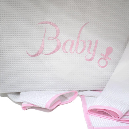  Baby's Blanket Piquet Rythmos Moon Pink