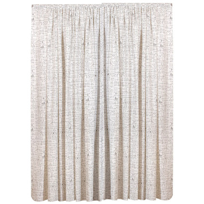 Κουρτίνα Με Τρέσα 270x270 Viopros Curtains Collection Άλγεβρα Λευκό