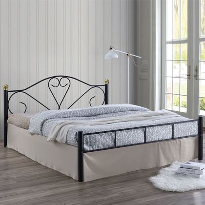 Υπέρδιπλο Κρεβάτι Μεταλλικό (Στρώμα 150x200cm) Lazar Μαύρο  Ε8066