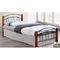 Κρεβάτι Διπλό Μεταλλικό με Ξύλο (Στρώμα 140x190cm) Norton Μαύρο/Καρυδί Ε8108