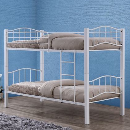 Κρεβάτι Κουκέτα Μέταλλο Άσπρο/Ξύλο Άσπρο (Στρώμα 90x200cm) Paloma Ε8047,1