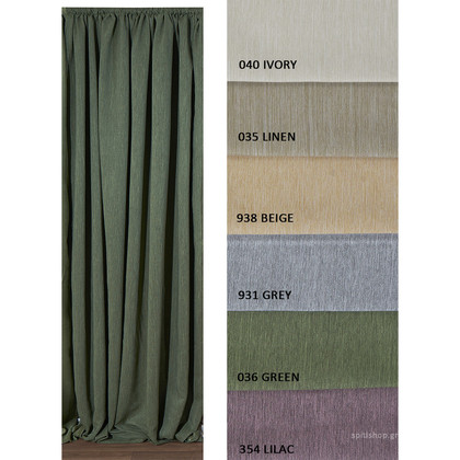 Κουρτίνα Με Τρέσα 140x270 Anna Riska Fabrics & Curtains Collection Duplo Ριγέ 036-Green