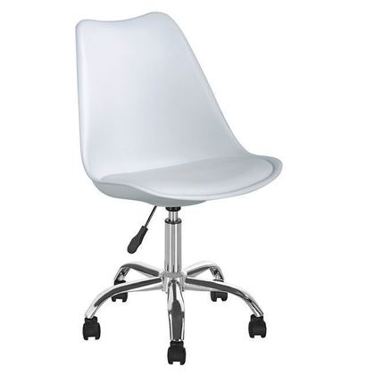 Καρέκλα Γραφείου Ξύλο/ PP/ PU Λευκό 51x55x81/91cm Martin ΕΟ201,2W