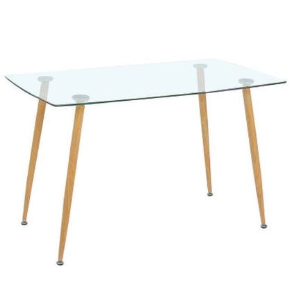 Τραπέζι Μεταλλικό Φυσικό/ Γυαλί 120x70x75cm Roby ΕΜ760