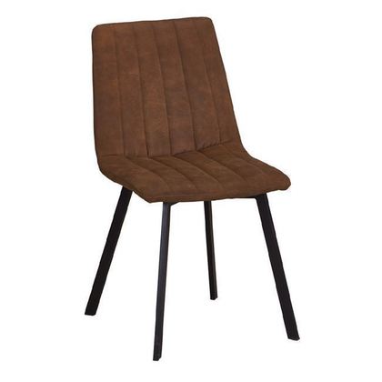 Σετ Καρέκλες 4 τμχ Μέταλλο Μαύρο/ Ύφασμα Suede Καφέ 45x60x87cm Betty ΕΜ791,2