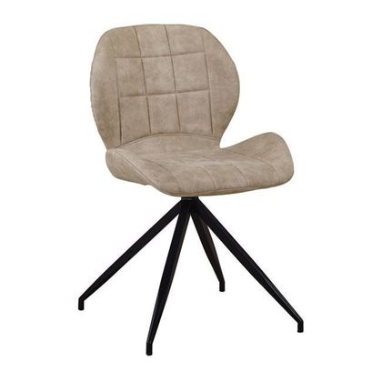 Σετ Καρέκλες 2 τμχ Μέταλλο Μαύρο/ Ύφασμα Suede Μπεζ 51x53x81cm Norma  ΕΜ792,3