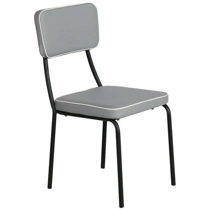 Σετ Καρέκλες 4 τμχ Μέταλλο Μαύρο/ PU Γκρι 43x53x89cm Marley ΕΜ763,2