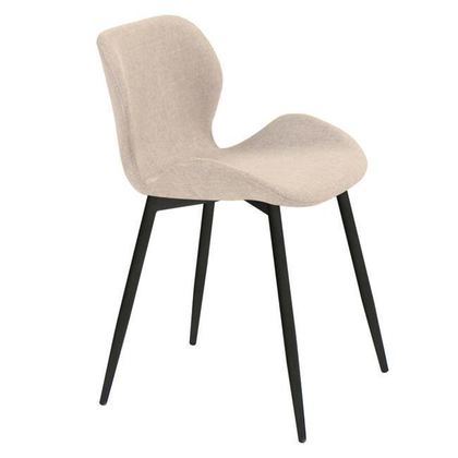 Σετ Καρέκλες 4 τμχ Μέταλλο Μαύρο/ Ύφασμα Άμμος 46x48x75cm Lilian  ΕΜ766,5Μ
