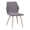 Σετ Καρέκλες 4 τμχ Μέταλλο Φυσικό/ Ύφασμα Γκρι/Καφέ 49x59x90cm Leto  ΕΜ772,3