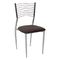 Σετ Καρέκλες 6 τμχ Μέταλλο Χρώμιο/ PVC Σκούρο Καφέ 40x44x83cm Vivian  ΕΜ935,3