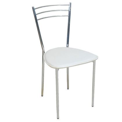 Σετ Καρέκλες 6 τμχ Μέταλλο Χρώμιο/ PVC Εκρού 40x41x81cm Valetta ΕΜ936,1