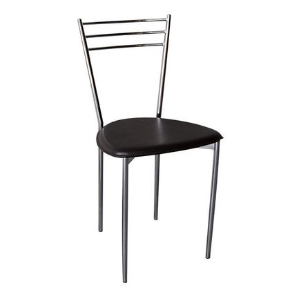 Σετ Καρέκλες 6 τμχ Μέταλλο Χρώμιο/ PVC Σκούρο Καφέ 40x41x81cm Valetta  ΕΜ936,3