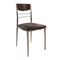 Σετ Καρέκλες 6 τμχ Μέταλλο Χρώμιο/ PVC Καφέ/ Ξύλο Σκούρο Καρυδί 42x41x90cm Dino  ΕΜ919,2