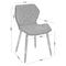 Σετ Καρέκλες 2 τμχ Μέταλλο Μαύρο/ PU/ Ύφασμα Ανοιχτό Γκρι 48x51x78cm David ΕΜ809