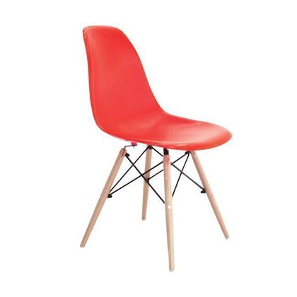 Σετ Καρέκλες 4 τμχ Ξύλο/ Πολυπροπυλένιο Κόκκινο 46x52x82cm Art ΕΜ123,6W