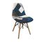Σετ Καρέκλες 4 τμχ Ξύλο/ Πολυπροπυλένιο/ Ύφασμα Patchwork Μπλέ 47x54x82cm Art ΕΜ123,83