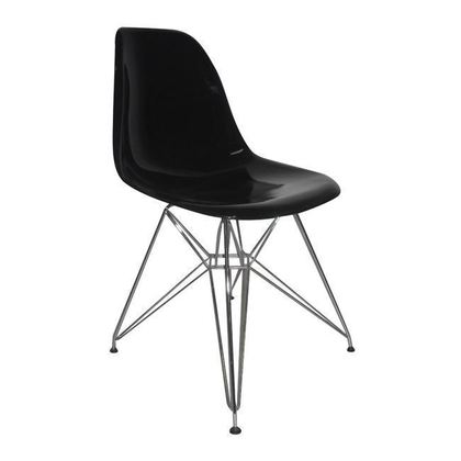 Σετ Καρέκλες 4 τμχ Χρώμιο/ Πολυπροπυλένιο Μαύρο 46x55x82cm Art ΕΜ124,22P