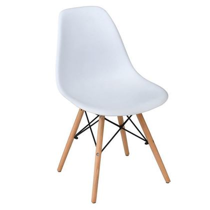 Σετ 4τμχ Καρέκλα Ξύλο/ Πολυπροπυλένιο Λευκό 46x53x81cm Art ΕΜ123,1P