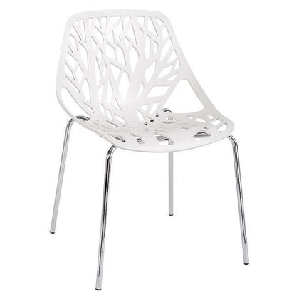 Σετ Καρέκλες 6 τμχ Χρώμιο/ Πολυπροπυλένιο Λευκό 54x51x81cm Linea ΕΜ120,1W