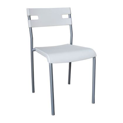 Σετ Καρέκλες 8 τμχ Μέταλλο Ασημί/ PP Λευκό 42x46x77cm Swift  ΕΜ912,1