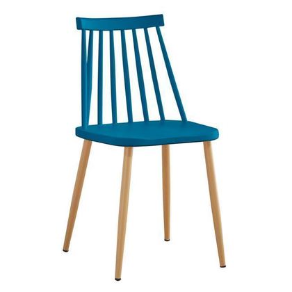 Σετ 4τμχ. Καρέκλα Μεταλλική Φυσικό/ PP Μπλέ 43x48x77cm Lavida  ΕΜ139,5
