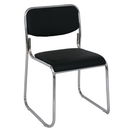 Καρέκλα Στοιβαζόμενη Χρώμιο/ Soft PU 51x52x78cm Campus Μαύρο Ε553,1W