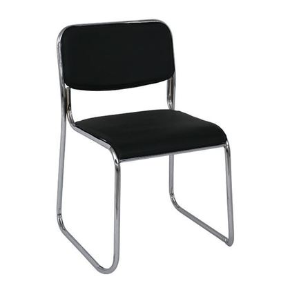 Καρέκλα Στοιβαζόμενη Χρώμιο/ Hard PVC 51x49x77cm Campus Μαύρο Ε553,1