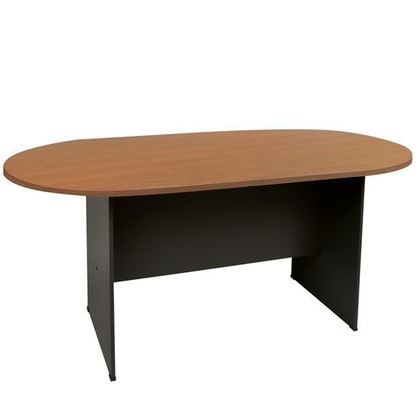Τραπέζι Συνεδρίου Οβάλ Κερασί/ Σκούρο Γκρι 180x90x75cm  ΕΟ122,1