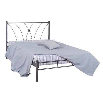 Μεταλλικό Κρεβάτι Μονό 90x200 Kouppas Ίριδα Μαύρο