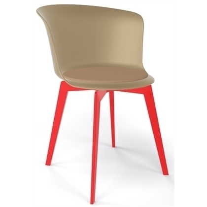 Καρέκλα 55x51x79(47) Gaber Epica Λινό-Κόκκινο