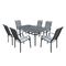  Set (Τραπέζι+6 Πολυθρόνες) Μέταλλο Ανθρακί/ Textilene Γκρι/Silk Screen Verona  Ε272