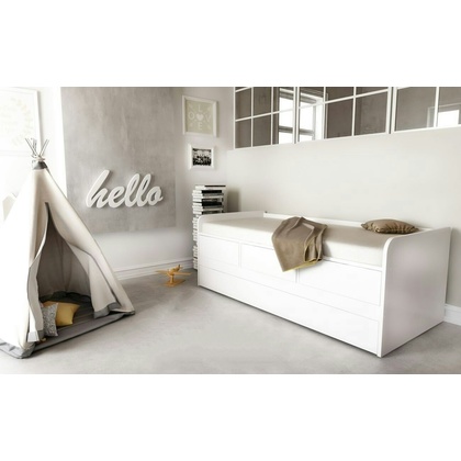Υπερυψωμένο Κρεβάτι με 3 συρτάρια Alfaset Stimo Λευκό 90x200 cm